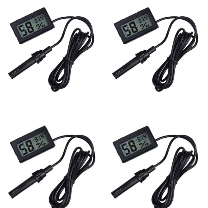 KESGİN MARKET® 4 Adet Dijital Ekran Sıcaklık Ve Nem Ölçer - Termometre Higrometre Kuluçka