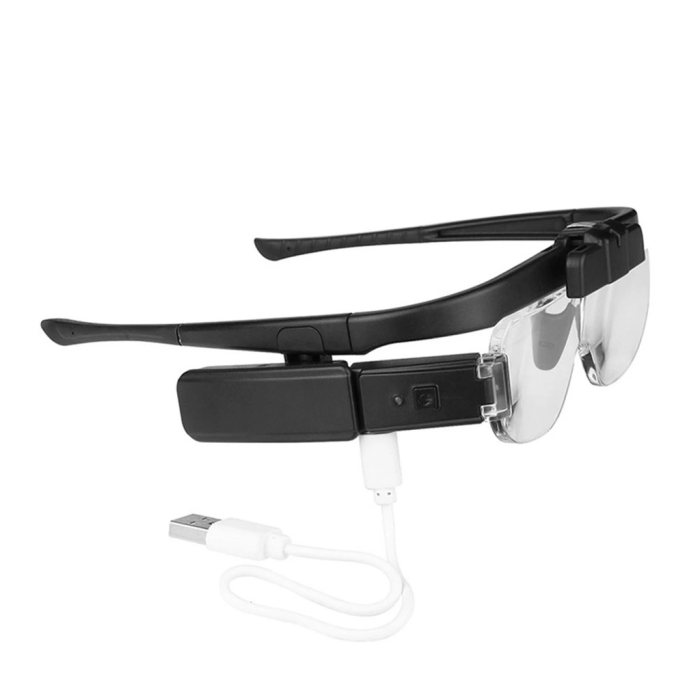 KESGİN MARKET® -şarjlı Gözlük Tip Büyüteç Mercek Lup Lensleriyle Taşıma Çantalı 11642dc