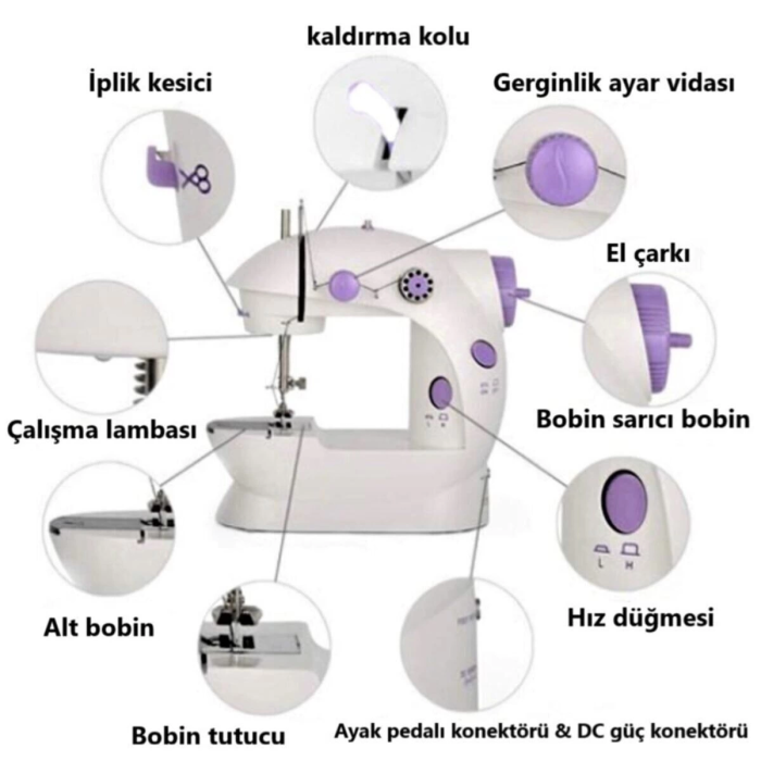 KESGİN MARKET® Mini Ev Dikiş Makinesi Pedallı Sewıng Machine