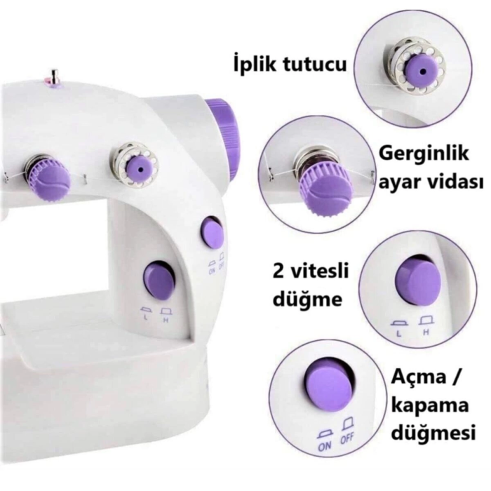 KESGİN MARKET® Mini Ev Dikiş Makinesi Pedallı Sewıng Machine