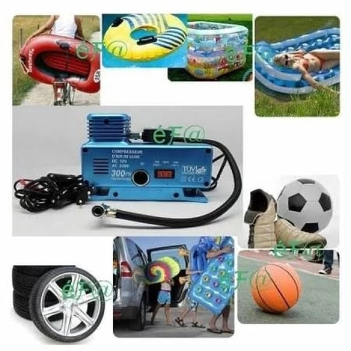 KESGİN MARKET® 220 Volt-12 Volt 250 Psi Geniş Uygulama Yelpazesi Kompresör Lastik Hava Şişirme Oto Pompası