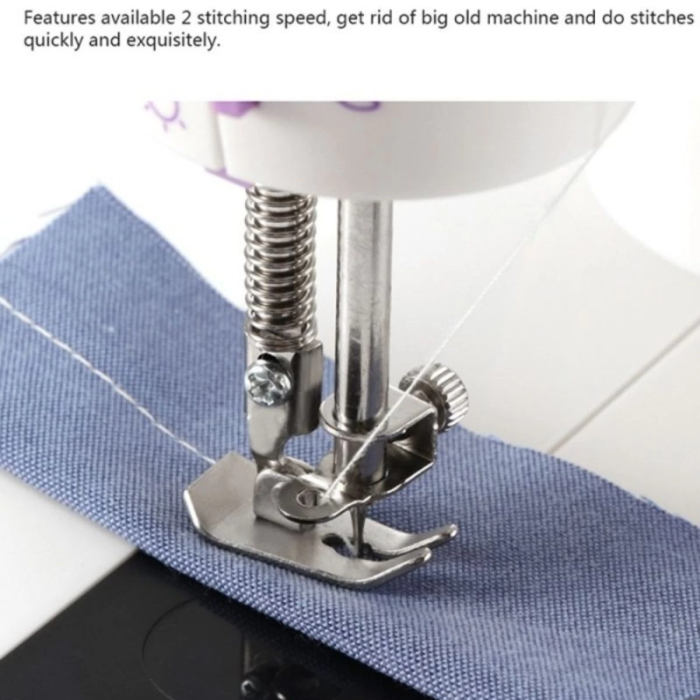 KESGİN MARKET® Dikiş Makinesi Sew Whiz Elektrikli Veya Pille Çalışabilen Çift Kademeli Işıklı Mini