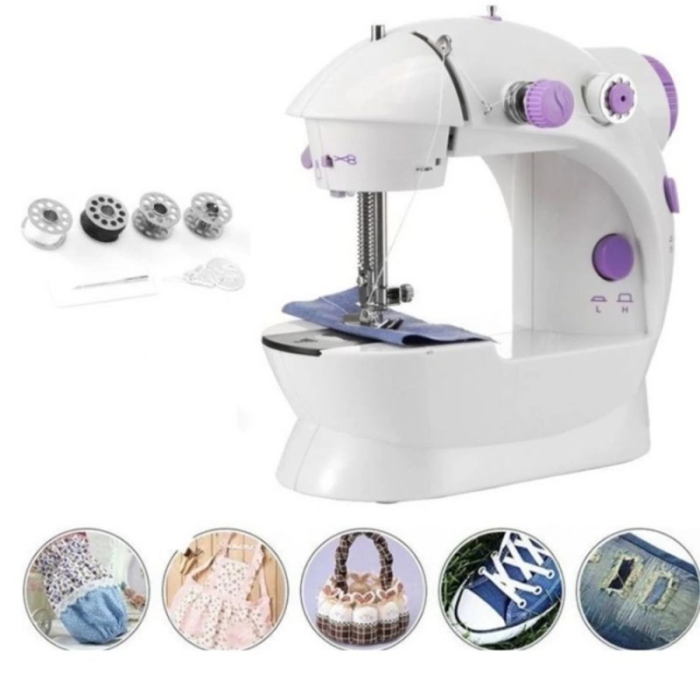 KESGİN MARKET® Dikiş Makinesi Sew Whiz Elektrikli Veya Pille Çalışabilen Çift Kademeli Işıklı Mini