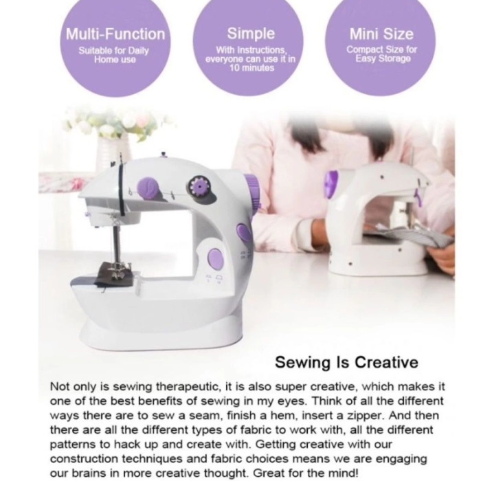 KESGİN MARKET® Dikiş Makinesi Sew Whiz Elektrikli Veya Pille Çalışabilen Çift Kademeli Işıklı Mini