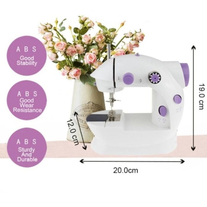 KESGİN MARKET® Dikiş Makinesi Sew Whiz Elektrikli Veya Pille Çalışabilen Çift Kademeli Işıklı Mini