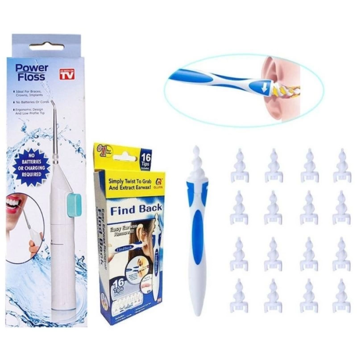 KESGİN MARKET® Kulak Temizleme Ve Power Floss Diş Temizleme Seti | Mekanik Ağız Bakımı