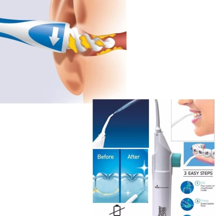 KESGİN MARKET® Kulak Temizleme Ve Power Floss Diş Temizleme Seti | Mekanik Ağız Bakımı