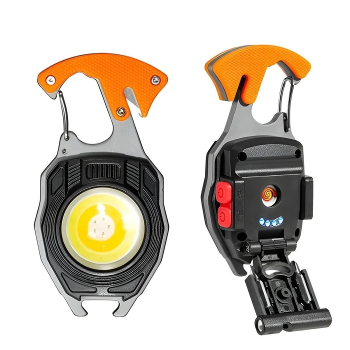 KESGİN MARKET® Çok Fonksiyonlu Mini Led Lamba Anahtarlık Ve Çakmak Usb Şarjlı Kamp İçin Taşınabilir 7 Modlu