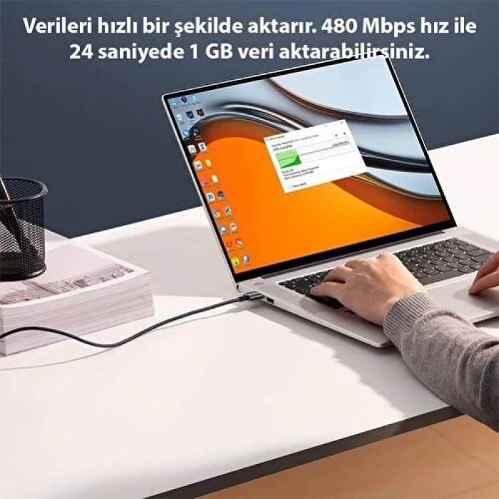 KESGİN MARKET® Şeffaf Uçlu İphone 45w Usb Hızlı Ve Dayanıklı Şarj Ve Data Işıklı Örgü Kablo 1 Metre
