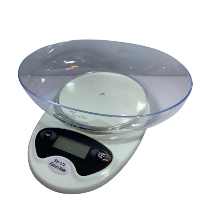 KESGİN MARKET® Hazneli Mutfak Terazisi Sh-136 - 5 Kg Hassas Dijital Tartı