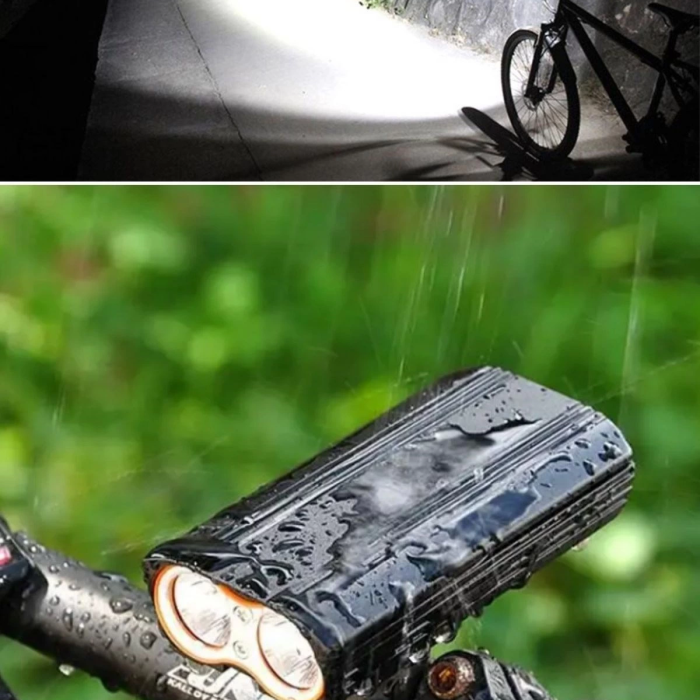 KESGİN MARKET® Şarj Göstergeli Uzun Menzil Su Geçirmez Led Bisiklet Feneri 1600 Lumen