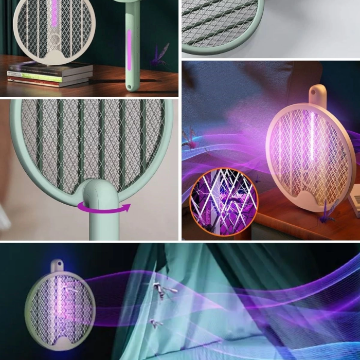 KESGİN MARKET® Tenis Raketi Tipi Masaüstü Olabilen Gece Lambalı Sinek Kovucu,öldürücü Raket