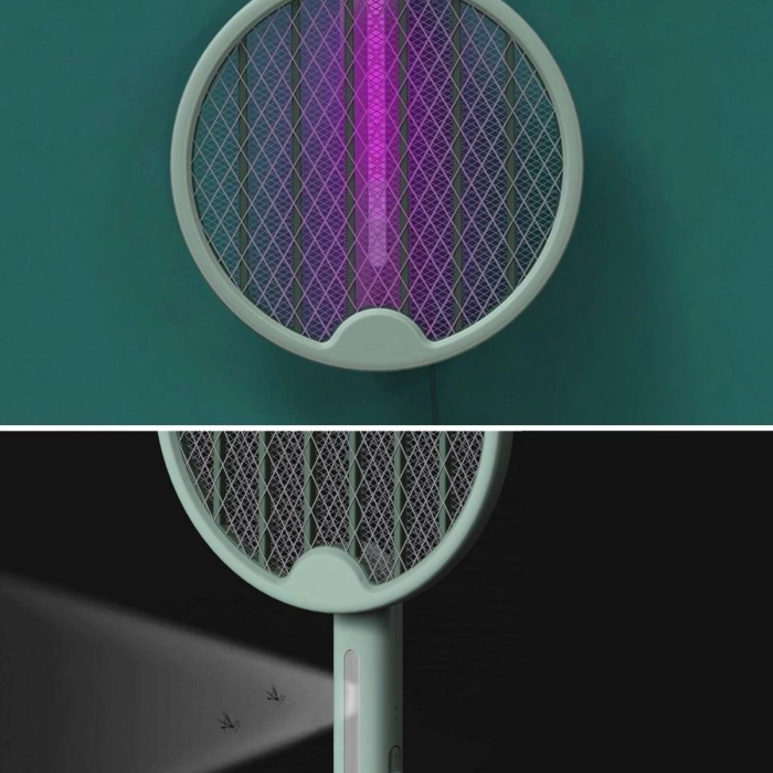 KESGİN MARKET® Tenis Raketi Tipi Masaüstü Olabilen Gece Lambalı Sinek Kovucu,öldürücü Raket