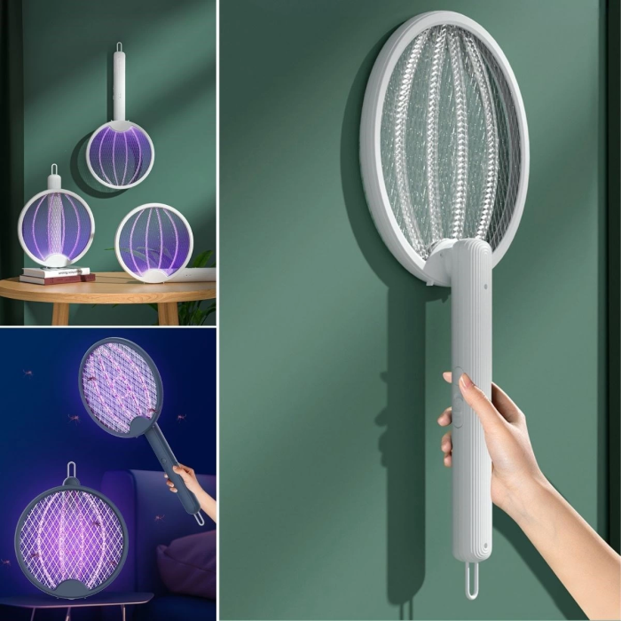 KESGİN MARKET® Asılabilen Ve Masaüstü Olabilen 2w Sinek Öldürücü Mor Işıklı Raket