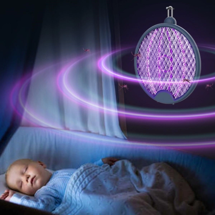 KESGİN MARKET® Asılabilen Ve Masaüstü Olabilen 2w Sinek Öldürücü Mor Işıklı Raket