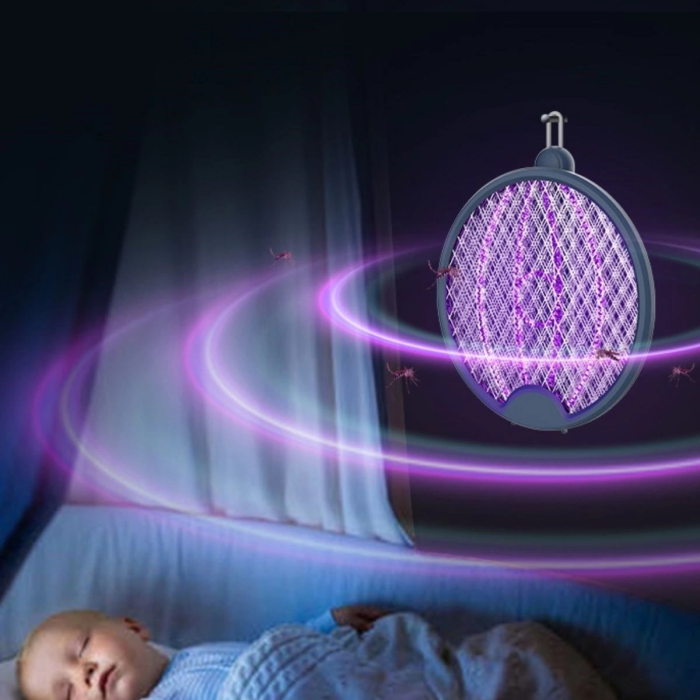 KESGİN MARKET® Asılabilen Ve Masaüstü Olabilen 2w Sinek Öldürücü Mor Işıklı Raket