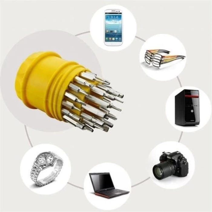 KESGİN MARKET® Orta 31 Parça Hassas Tornavida Bits Uç Seti Yumurta Tornavida