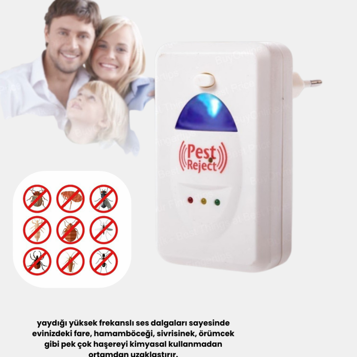 KESGİN MARKET® Ultrasonik Haşere Kovucu Cihaz – Sessiz, Kimyasalsız ve Etkili Koruma