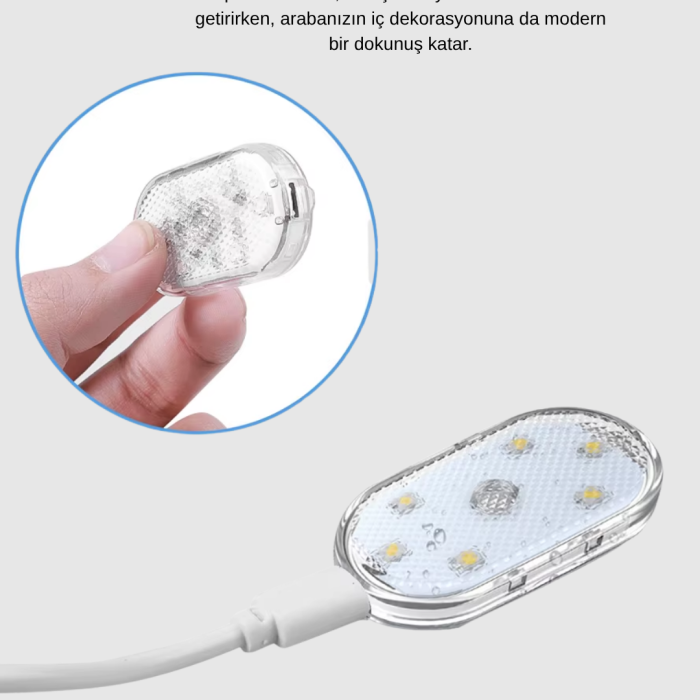 KESGİN MARKET® Manyetik Araba İçi Ambiyans LED Işık Seti – Kolay Montajlı ve Kablolara Gerek Yok