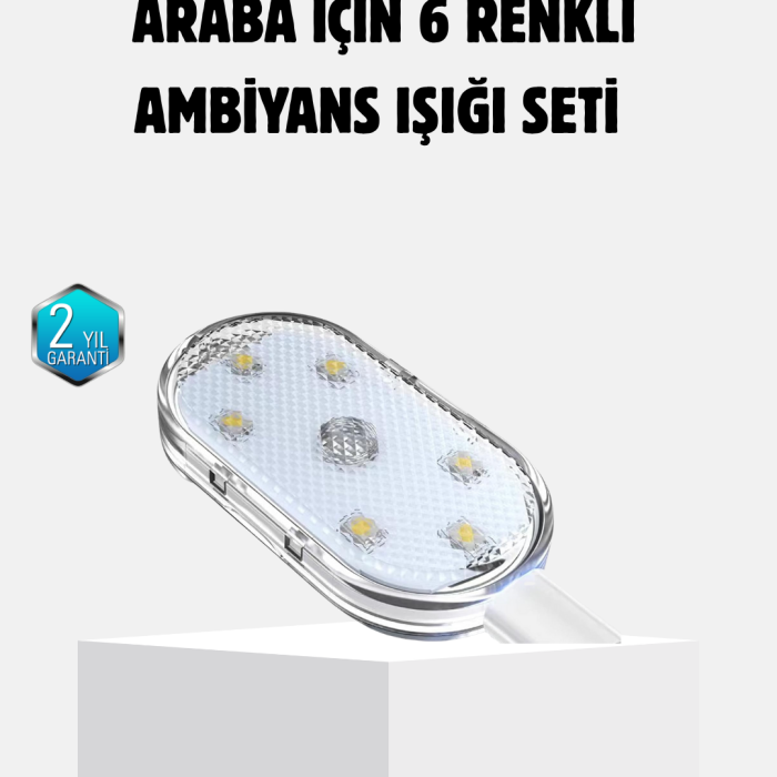KESGİN MARKET® Kablosuz Manyetik Araba İçi LED Ambiyans Aydınlatma – Pratik Montajlı