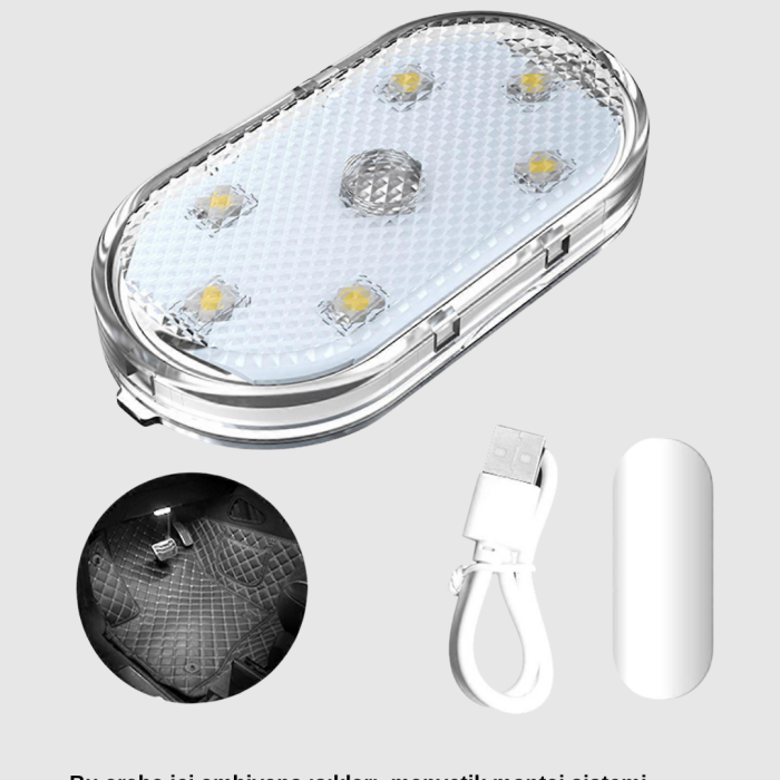 KESGİN MARKET® Kablosuz Manyetik Araba İçi LED Ambiyans Aydınlatma – Pratik Montajlı