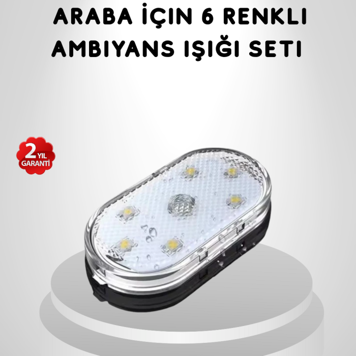 KESGİN MARKET® Manyetik Montajlı Araba İçi Ambiyans Işıkları – Kablosuz ve Şık Tasarım