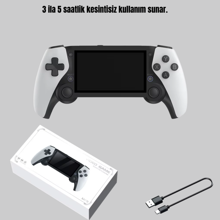 KESGİN MARKET® 4.3 İnç Ekranlı Retro Oyun Konsolu – 64 GB Hafızalı, Şarjlı ve Multimedya Destekli