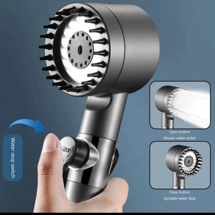 KESGİN MARKET® Yeni Nesil Masajlı Turbolu Çok Fonksiyonlu Filtreli Duş Başlığı