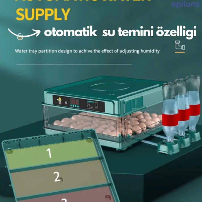 KESGİN MARKET® 130 Yumurtalık Tam Otomatik Kuluçka Makinesi Wi-fi Kamera Hediyeli Yedek Motorlu Profesyonel Tavuk Kaz Ördek Bıldırcın Güvercin Süs Kuşu İçin İdeal