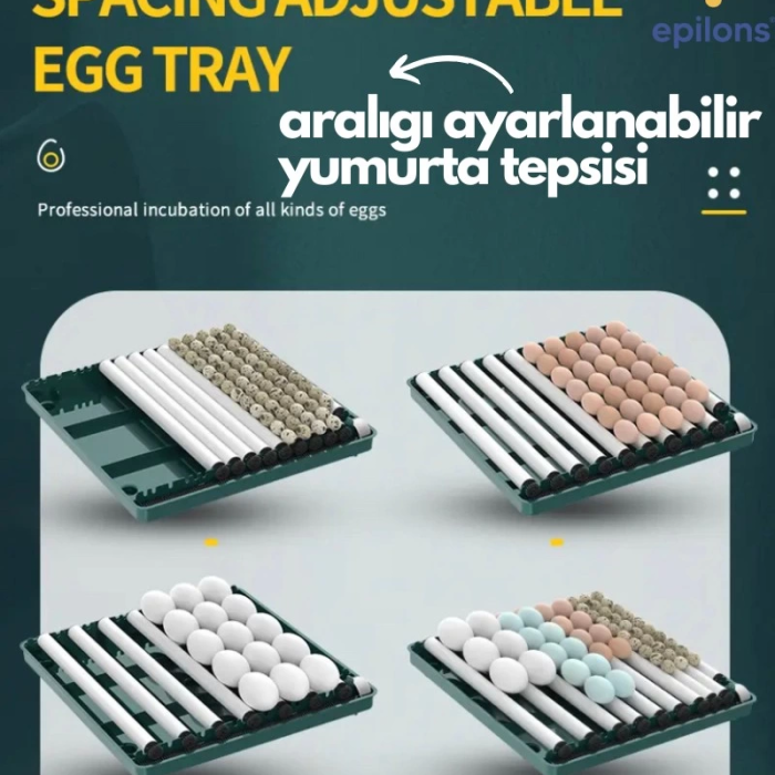 KESGİN MARKET® 130 Yumurtalık Tam Otomatik Kuluçka Makinesi Wi-fi Kamera Hediyeli Yedek Motorlu Profesyonel Tavuk Kaz Ördek Bıldırcın Güvercin Süs Kuşu İçin İdeal