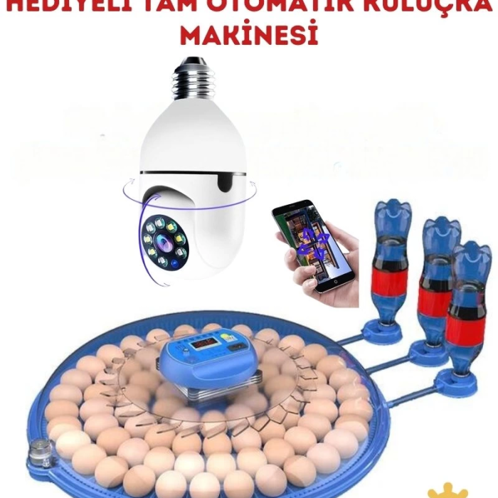KESGİN MARKET® 80 Yumurta Kapasiteli Tam Otomatik Çiftlik Kuluçka Makinesi Wifi Ampul Kamera Hediyeli Mz-80