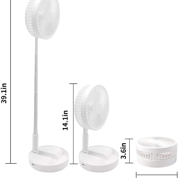 KESGİN MARKET® Teleskopik Fan Vantilatör 4 Modlu Şarjlı Katlanabilir Yükseltilebilir Taşınabilir Serinletici Portatif Masa Vantilatörü