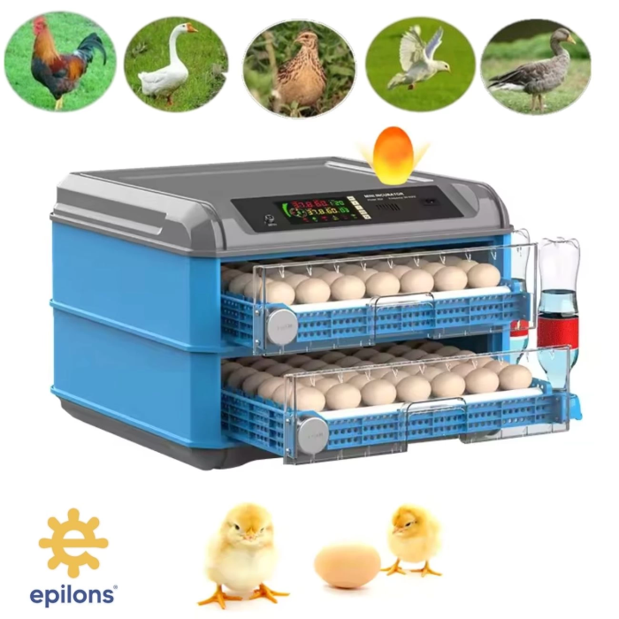 KESGİN MARKET® Tam Otomatik 128 Yumurta Kapasiteli Kuluçka Makinesi - Civciv Kaz Hindi Ördek Yetiştiriciliği Wifi Kamera Hediyeli