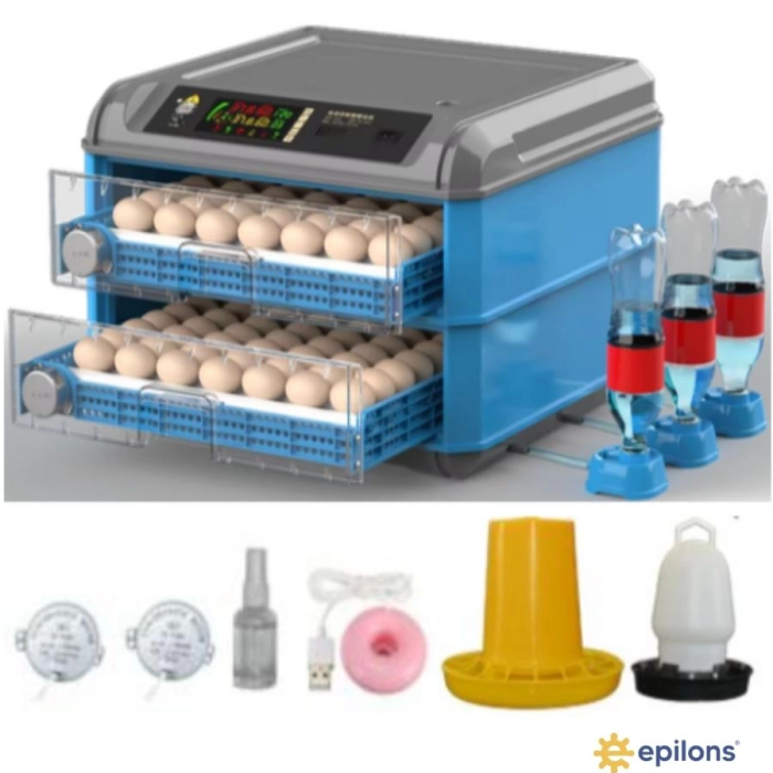 KESGİN MARKET® Tam Otomatik 128 Yumurta Kapasiteli Kuluçka Makinesi - Civciv Kaz Hindi Ördek Yetiştiriciliği Wifi Kamera Hediyeli