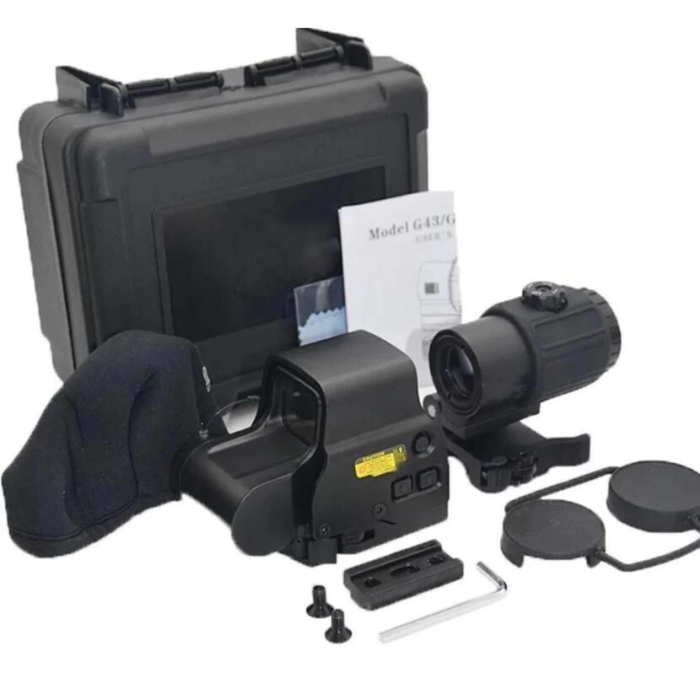 KESGİN MARKET® 558-g43 Xps2 Hedef İşaretleyici Red Dot - Holografik Nişangâh, 5x Büyütmeli Set-siyah