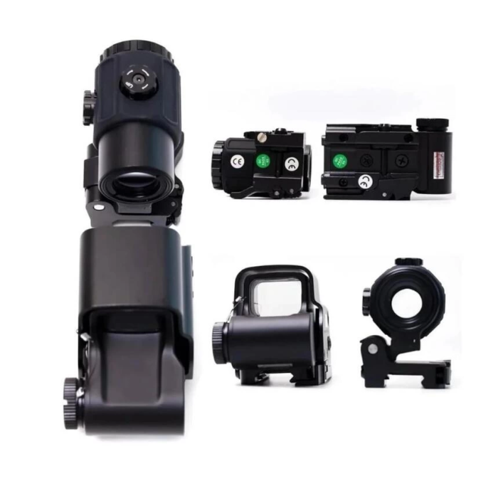 KESGİN MARKET® 558-g43 Xps2 Hedef İşaretleyici Red Dot - Holografik Nişangâh, 5x Büyütmeli Set-siyah