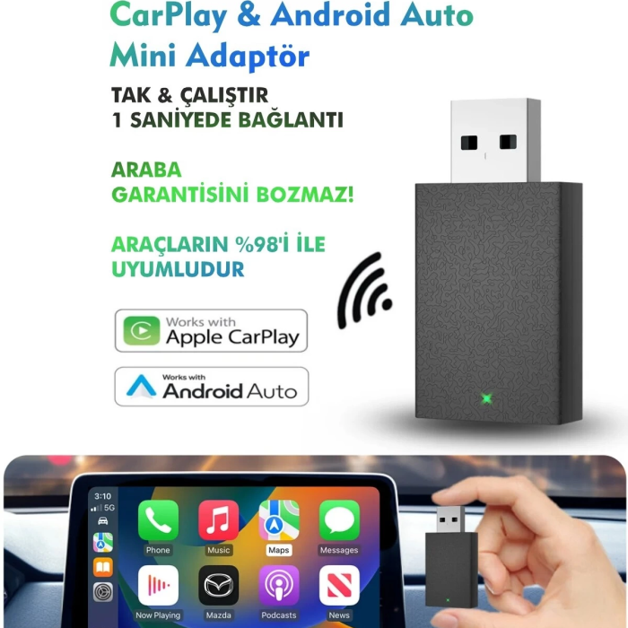 KESGİN MARKET® Kablosuz Android Auto/car Play Usb Dongle Cihazı