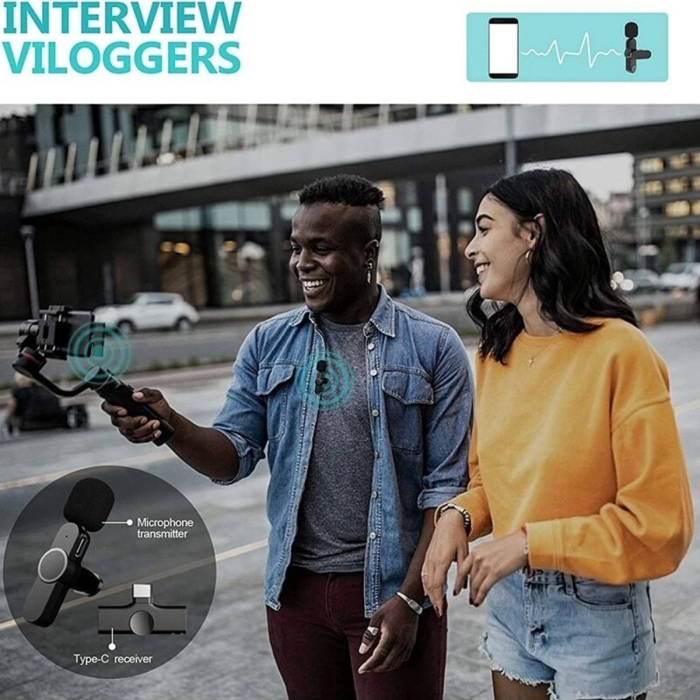 KESGİN MARKET® Lightning Girişli Iphone Uyumlu Ikili Kablosuz Yaka Mikrofonu Youtube Facebook Tiktok Vlog