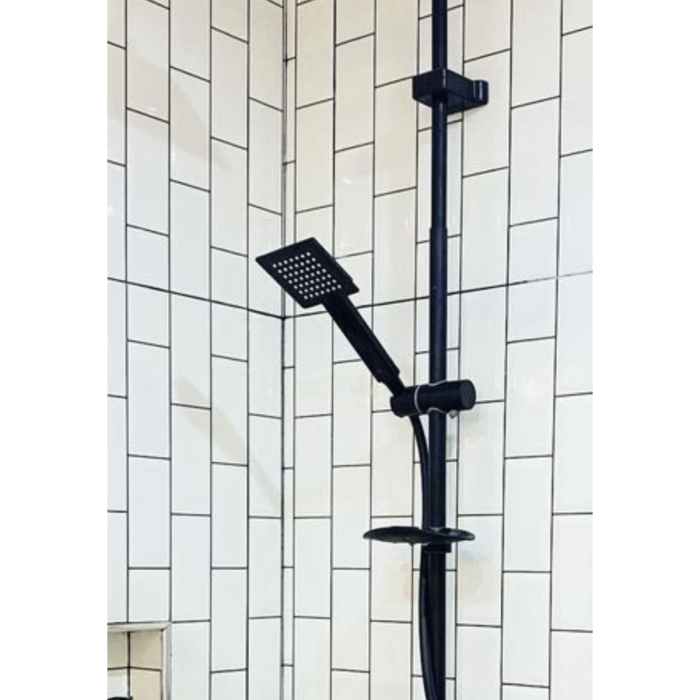 KESGİN MARKET® Siyah Kare Duş Seti, Tepe Yağmurlama Duş Başlığı, Ekstra Büyük Robot Duş Sistemi