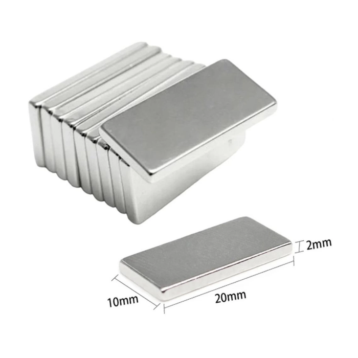 KESGİN MARKET® 10 Adet 20x10x2 Mm Neodyum Mıknatıs Köşeli Magnet N35 Nikel Kaplama Güçlü Kaliteli Dayanıklı
