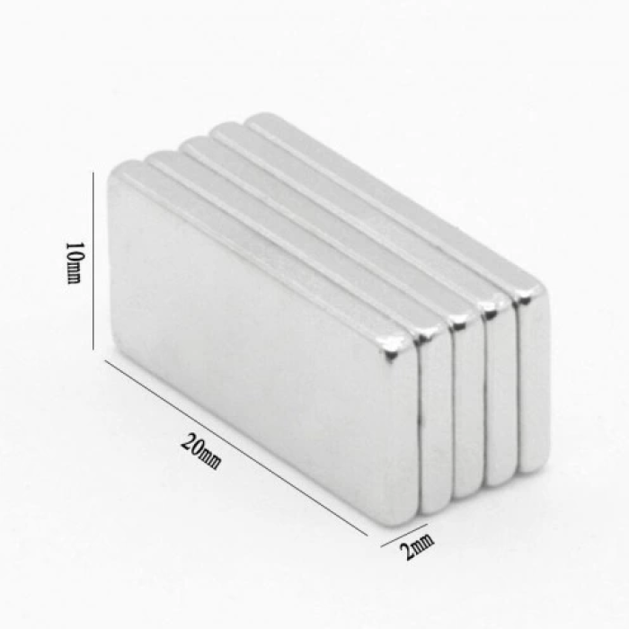 KESGİN MARKET® 50 Adet 20x10x2 Mm Neodyum Mıknatıs Köşeli Magnet N35 Nikel Kaplama Güçlü Kaliteli Dayanıklı