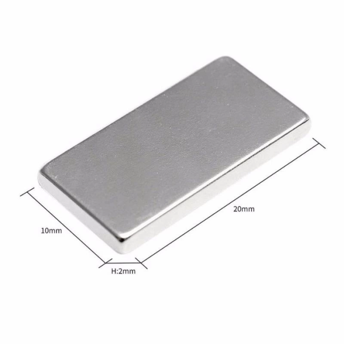 KESGİN MARKET® 100 Adet 20x10x2 Mm Neodyum Mıknatıs Köşeli Magnet N35 Nikel Kaplama Güçlü Kaliteli Dayanıklı