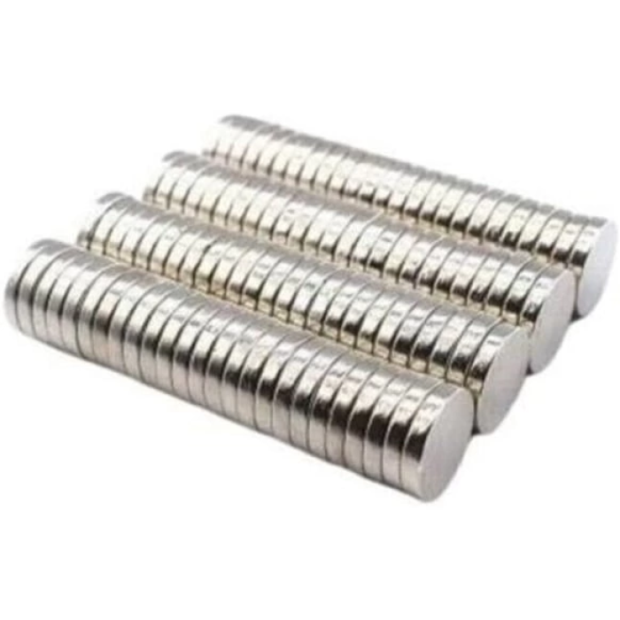 KESGİN MARKET® 50 Adet 10x2mm Yuvarlak Neodyum Mıknatıs Güçlü Magnet Nikel Kaplamalı
