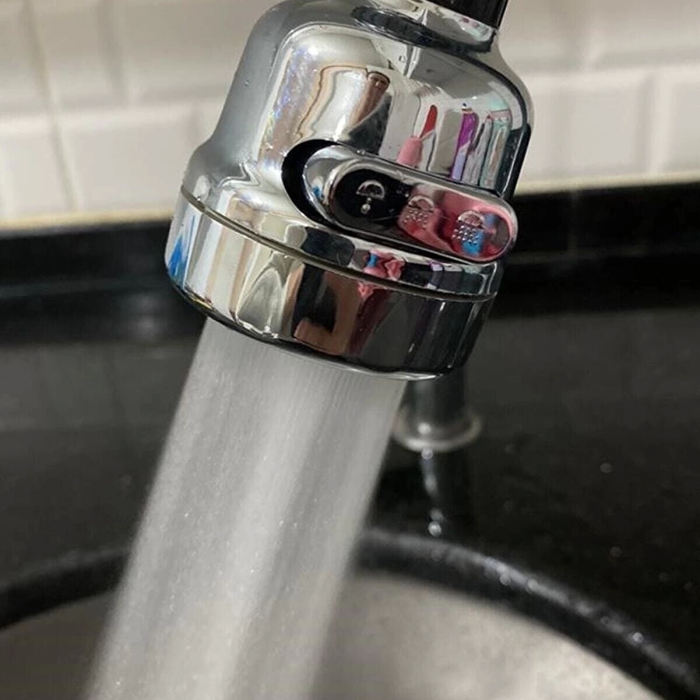 KESGİN MARKET® Krom 3 Fonksiyonlu Mutfak Lavabo Başlığı 360 Derece Döner Musluk Ucu