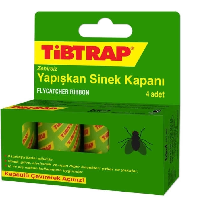 KESGİN MARKET® Tibtrap Yapışkan Sinek Kapanı 4 Lü