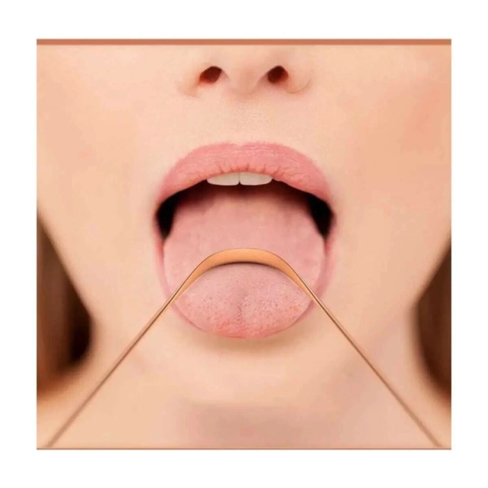 KESGİN MARKET® Hijyenik Dil Kazıyıcı Temizleme Dil Sıyırıcı Dil Temizleyici Bakır Hilal