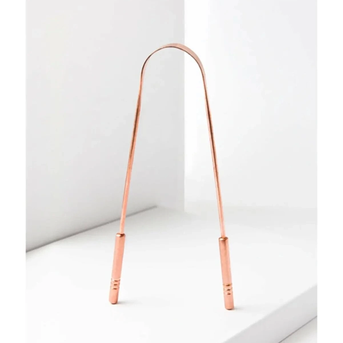 KESGİN MARKET® Hijyenik Dil Kazıyıcı Temizleme Dil Sıyırıcı Dil Temizleyici Bakır Hilal