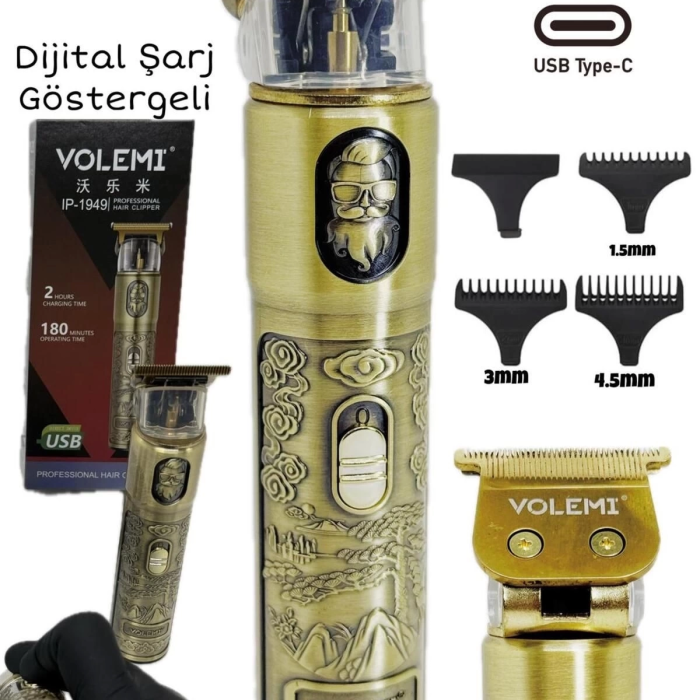 KESGİN MARKET® Ip-1949 Şarj Göstergeli Sakal Lazer Öncesi Vücut Ense Çizim Kişisel Bakım Aletleri Sıfıra Yakın Tıraş