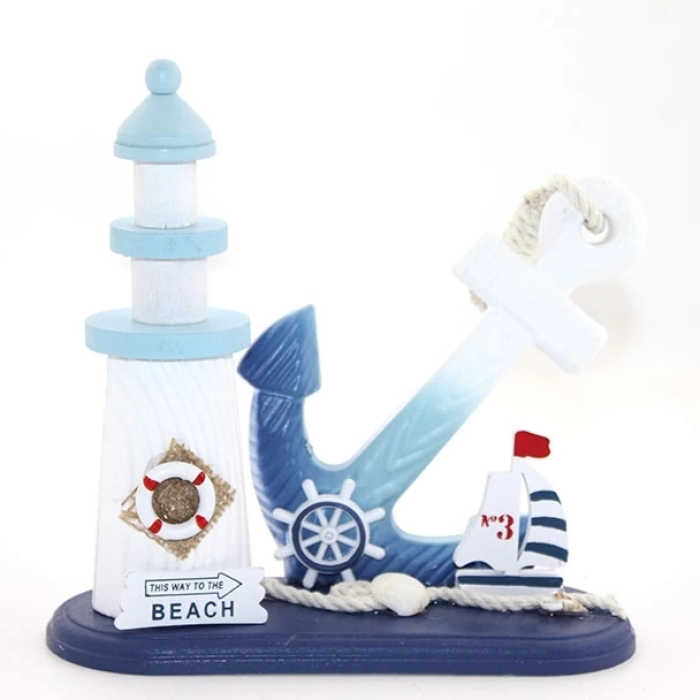 KESGİN MARKET® Ahşap Marin Çapalı Deniz Feneri Alk2451