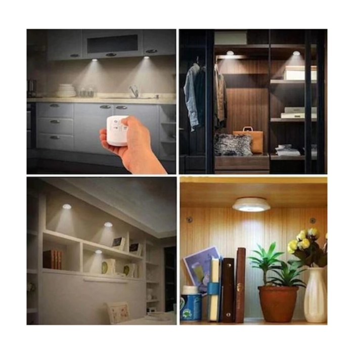 KESGİN MARKET® Uzaktan Kumandalı 3 Lü Spot Led Lamba Kablosuz Pilli Işıldak